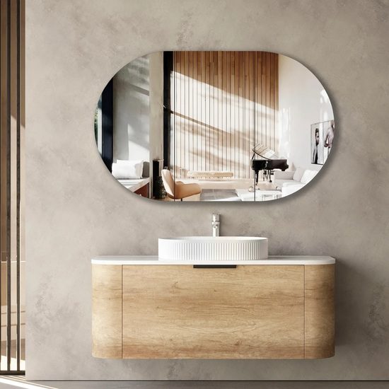 Bondi Natural Oak Curve 1200 Wall Hung Vanity