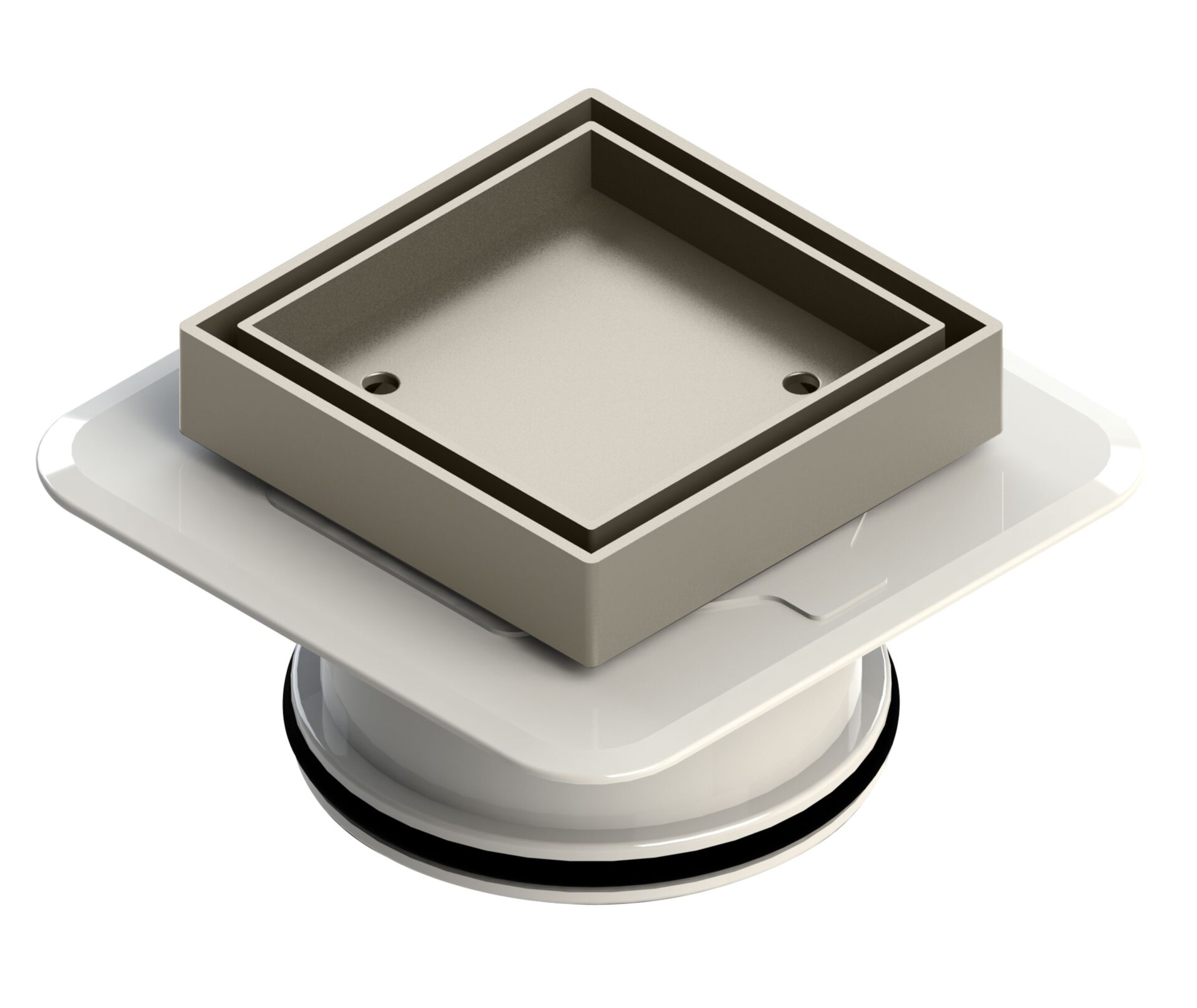 Bermuda Mega Square Tile Insert Floor Waste 100mm Brushed Nickel
