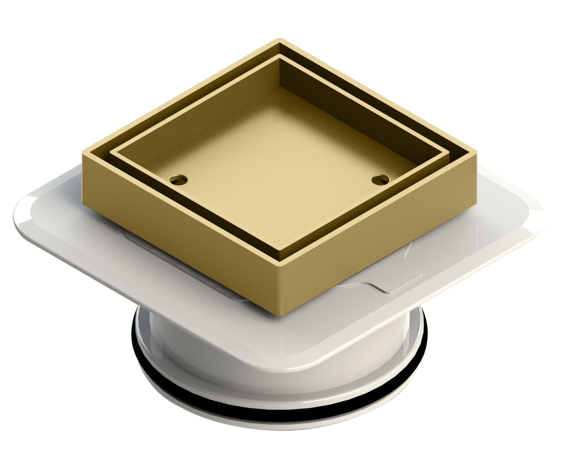 Bermuda Mega Square Tile Insert Floor Waste 100mm Brushed Gold