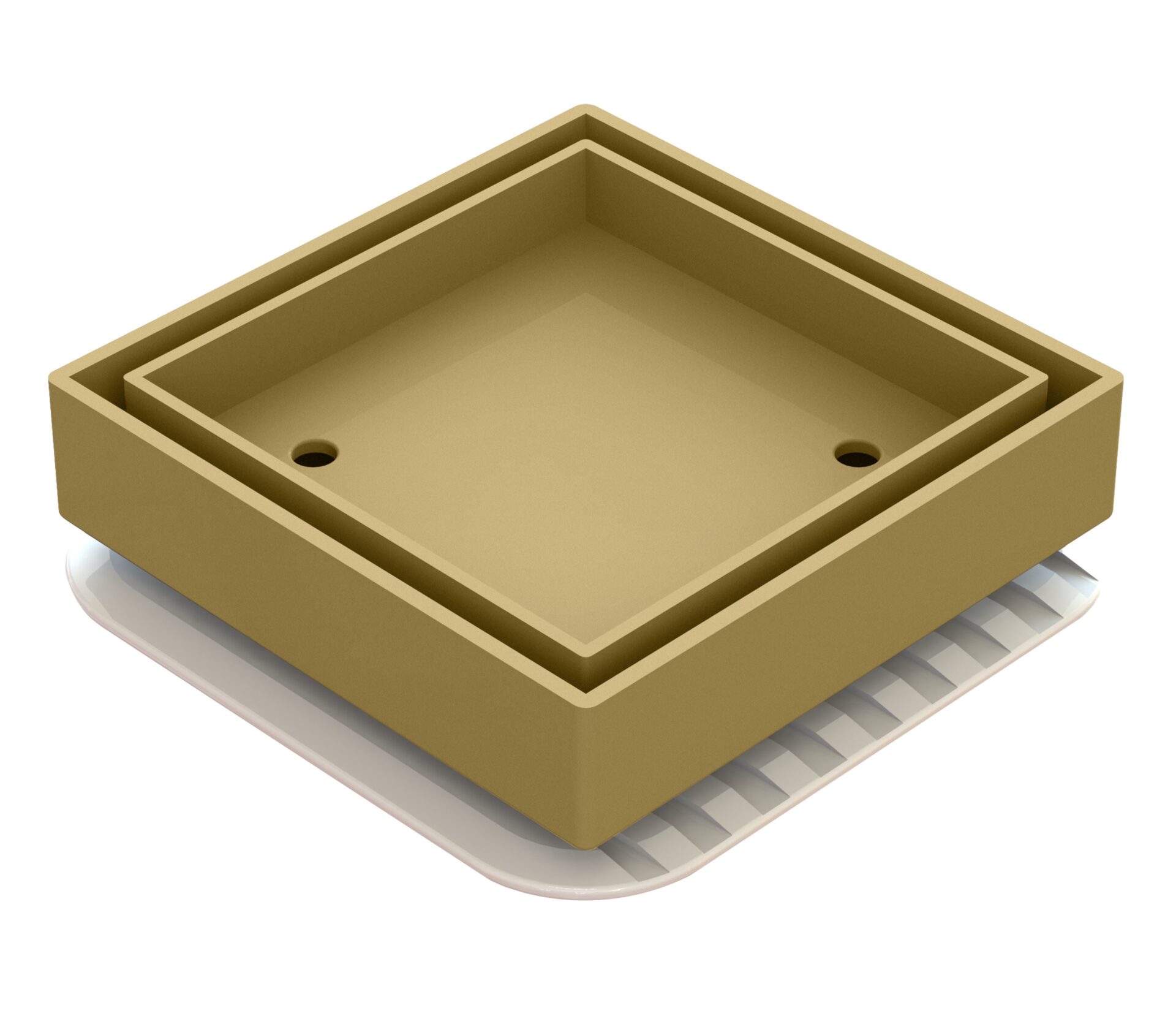 Bermuda Mega Square Tile Insert Floor Waste 50mm Brushed Gold