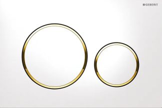 Sigma 20 Dual Flush Round White With Gold Trim