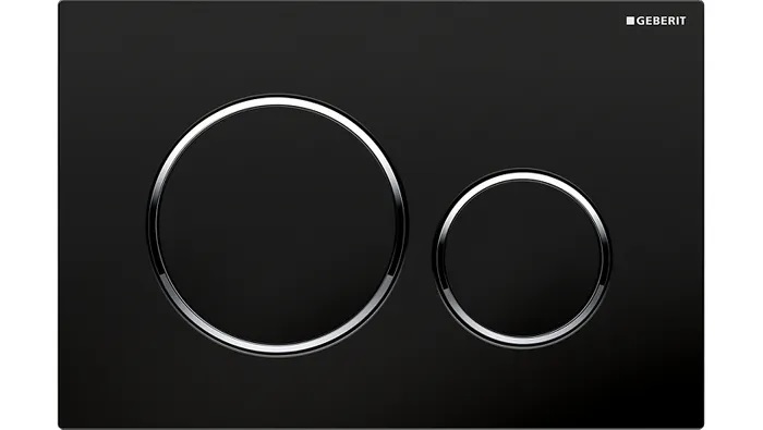 Sigma 20 Dual Flush Round Matte Black With Chrome Trim