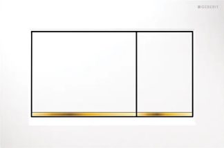 Sigma 30 Dual Flush Square White With Gold Trim