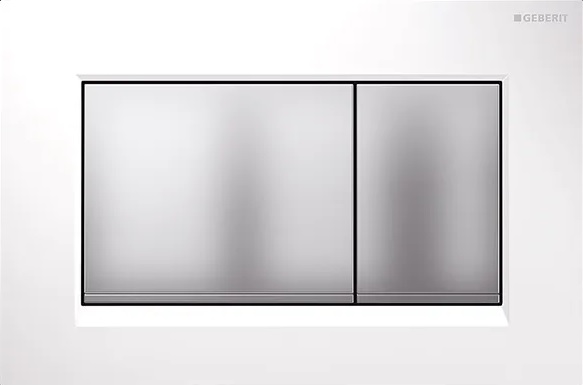 Sigma 30 Dual Flush Square White With Matte Chrome Buttons