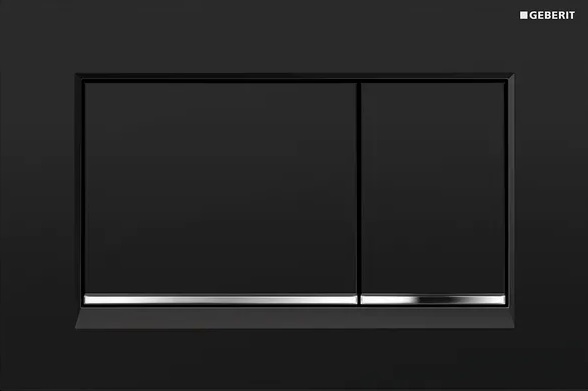 Sigma 30 Dual Flush Square Black With Chrome Trim
