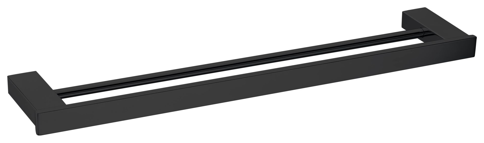 SS Eckig Double Towel Rail 600mm Matte Black