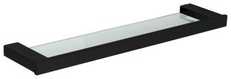 SS Eckig Glass Shelf Matte Black