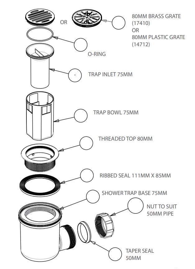 Complete Shower Waste Chrome - Image 3