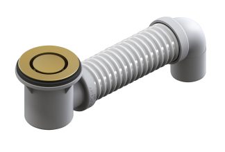 40mm Pop Down Bath Waste Brushed Gold with Connector