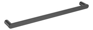SS Rund Single Towel Rail 600mm Brushed Gun Metal