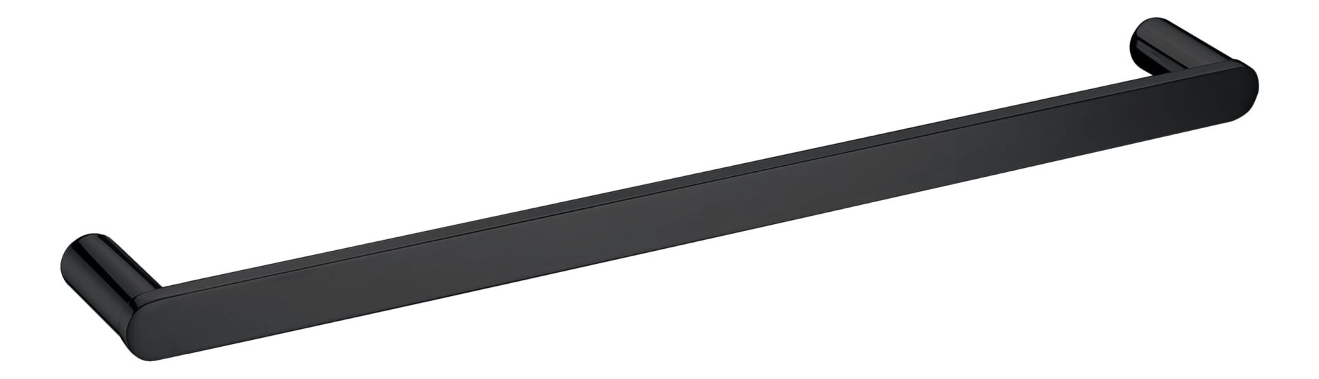 SS Rund Single Towel Rail 600mm Matte Black