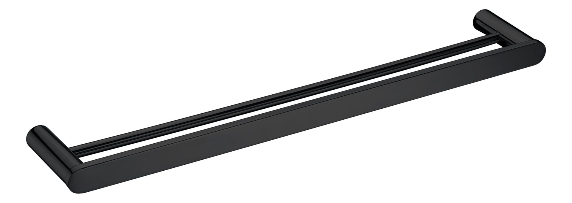 SS Rund Double Towel Rail 600mm Matte Black