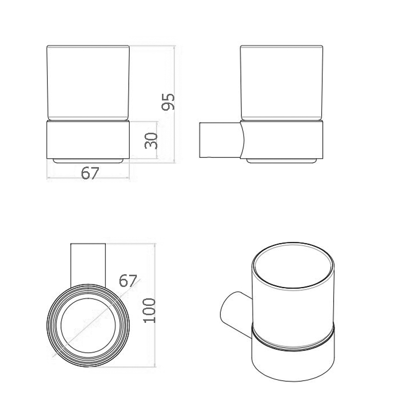 SS Rund Single Tumbler Holder Stainless Steel - Image 2