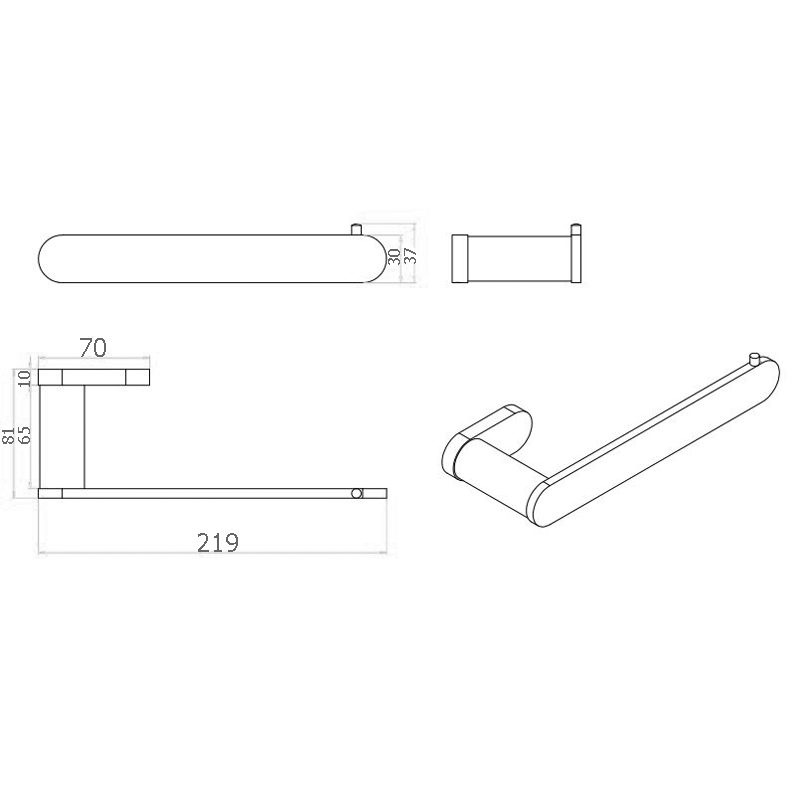 SS Rund Towel Bar Stainless Steel - Image 2