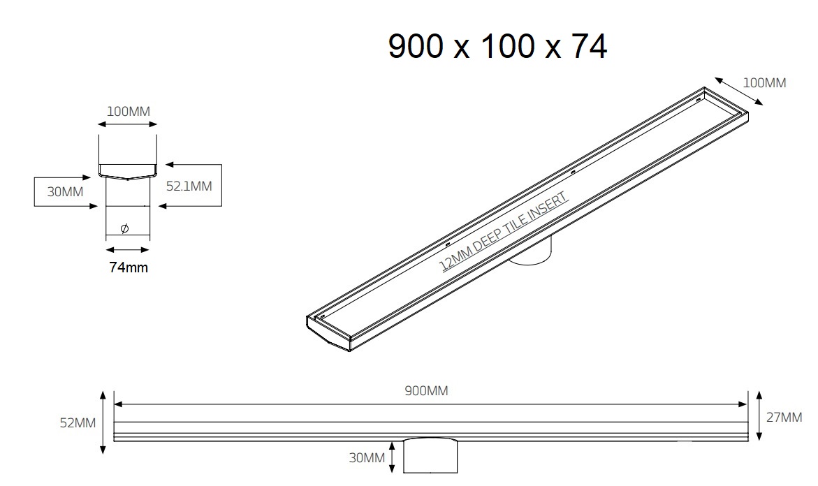 Radiant Tile Insert Floor Grate 900mm - Image 5