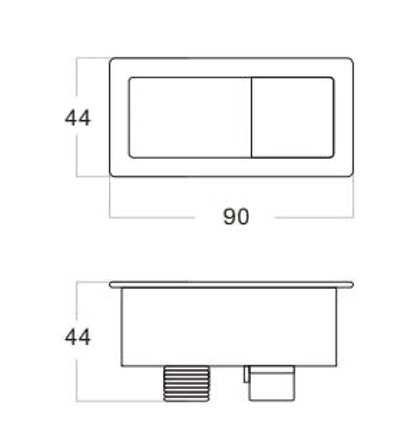 Square Toilet Cistern Flush Button Brushed Nickel - Image 3