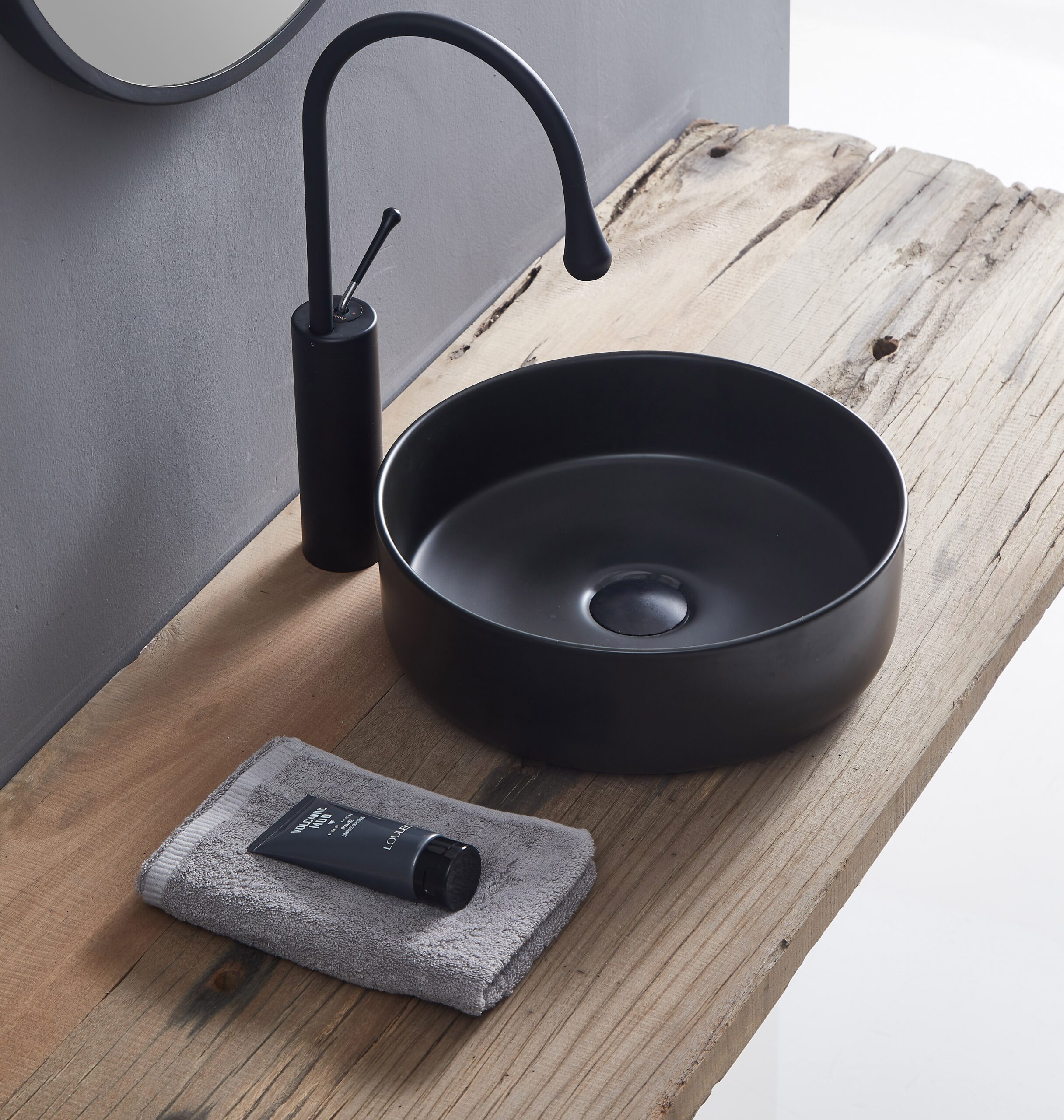 Naga Round Above Counter Basin Matte Black