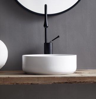 Naga Round Above Counter Basin Gloss White