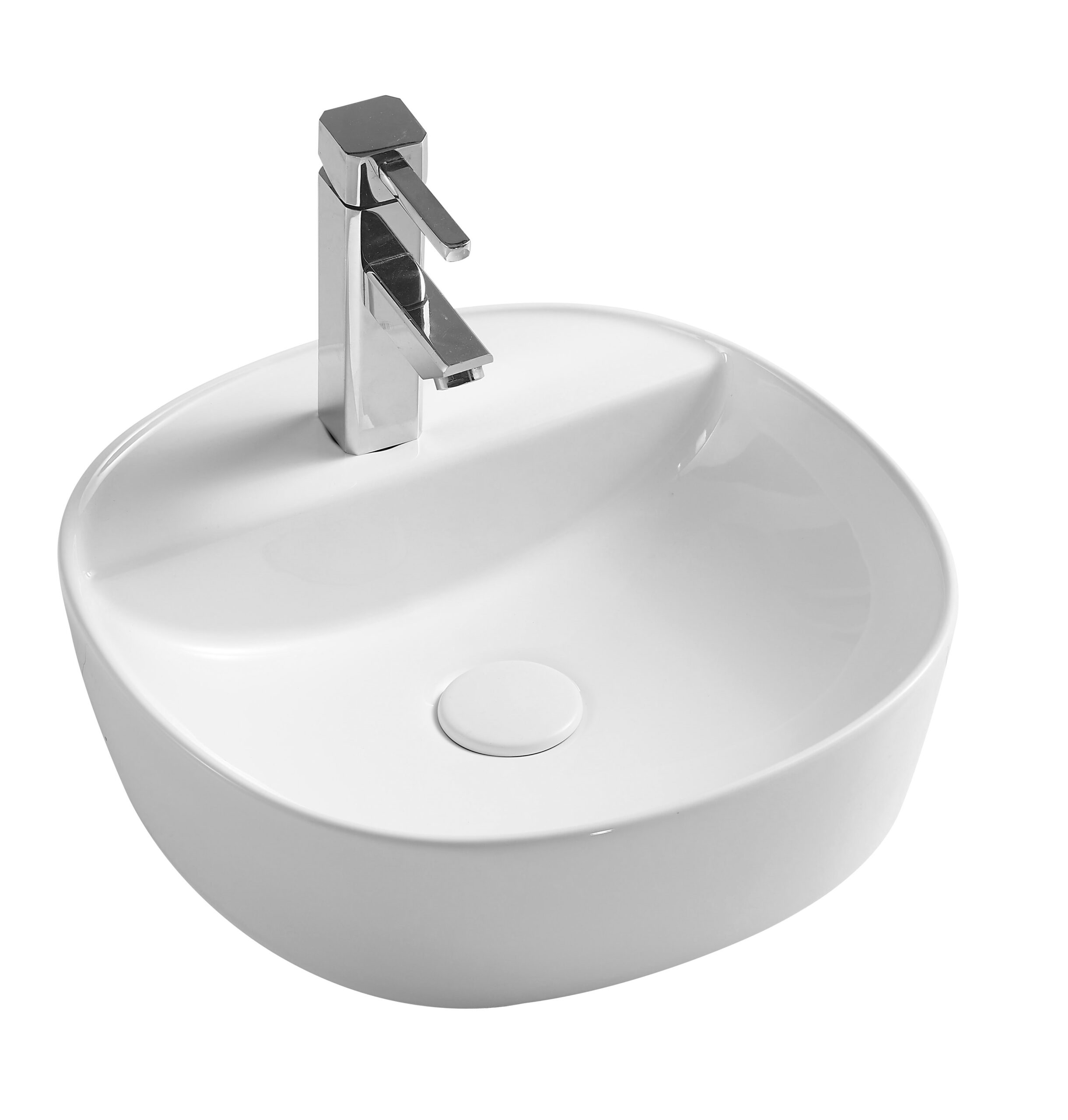 Naga Above Counter Basin with Tap Hole Gloss White - Image 2