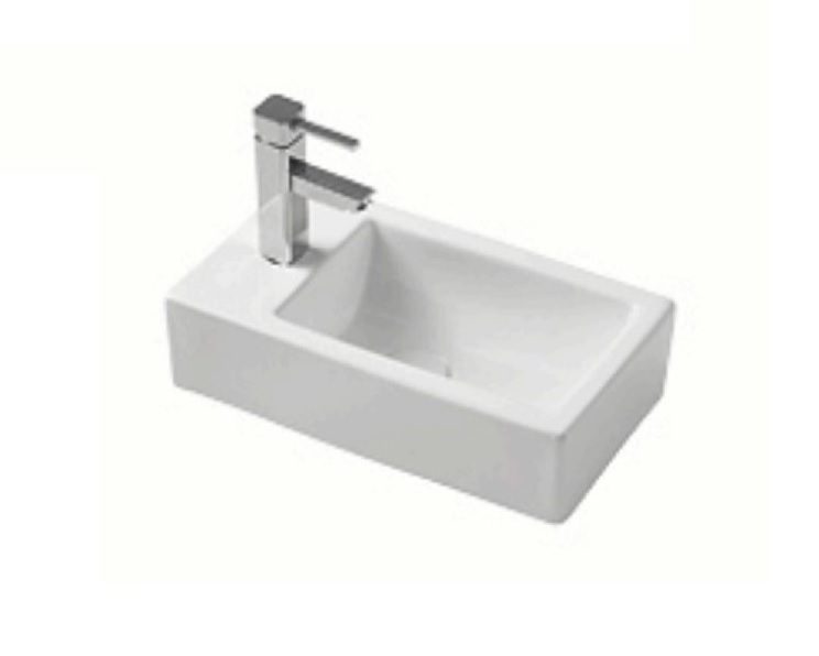 Naga Wall Hung Basin Left Gloss White