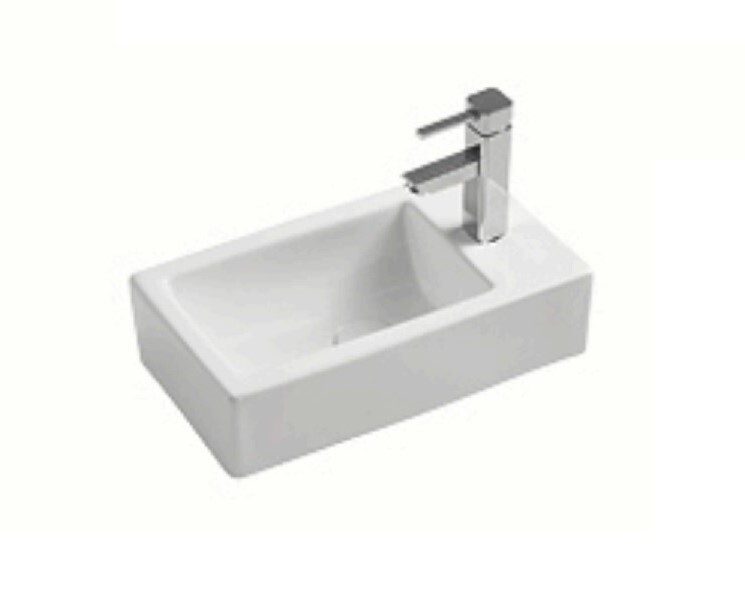 Naga Wall Hung Basin Right Gloss White