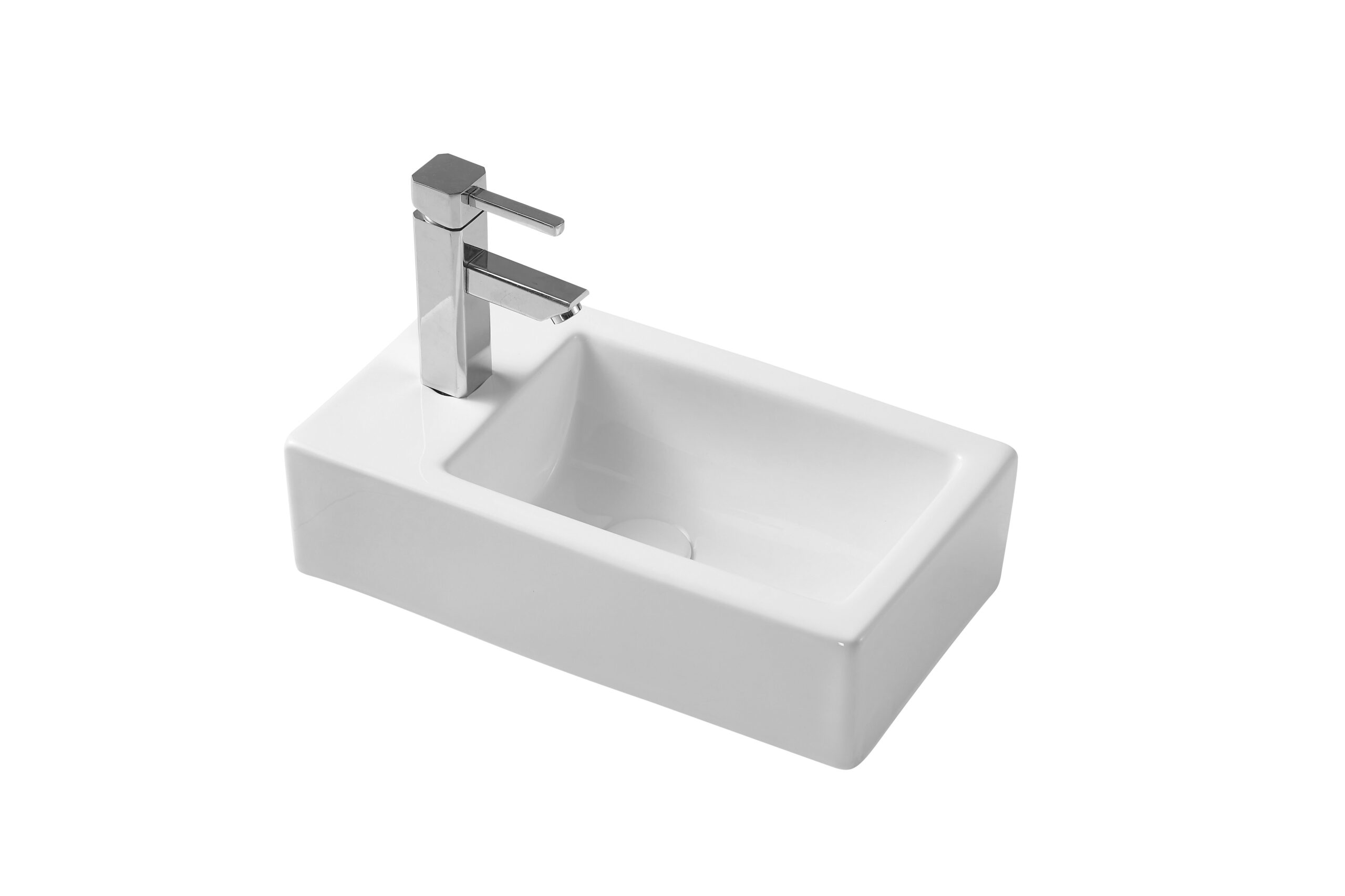 Naga Wall Hung Basin Left Gloss White - Image 3