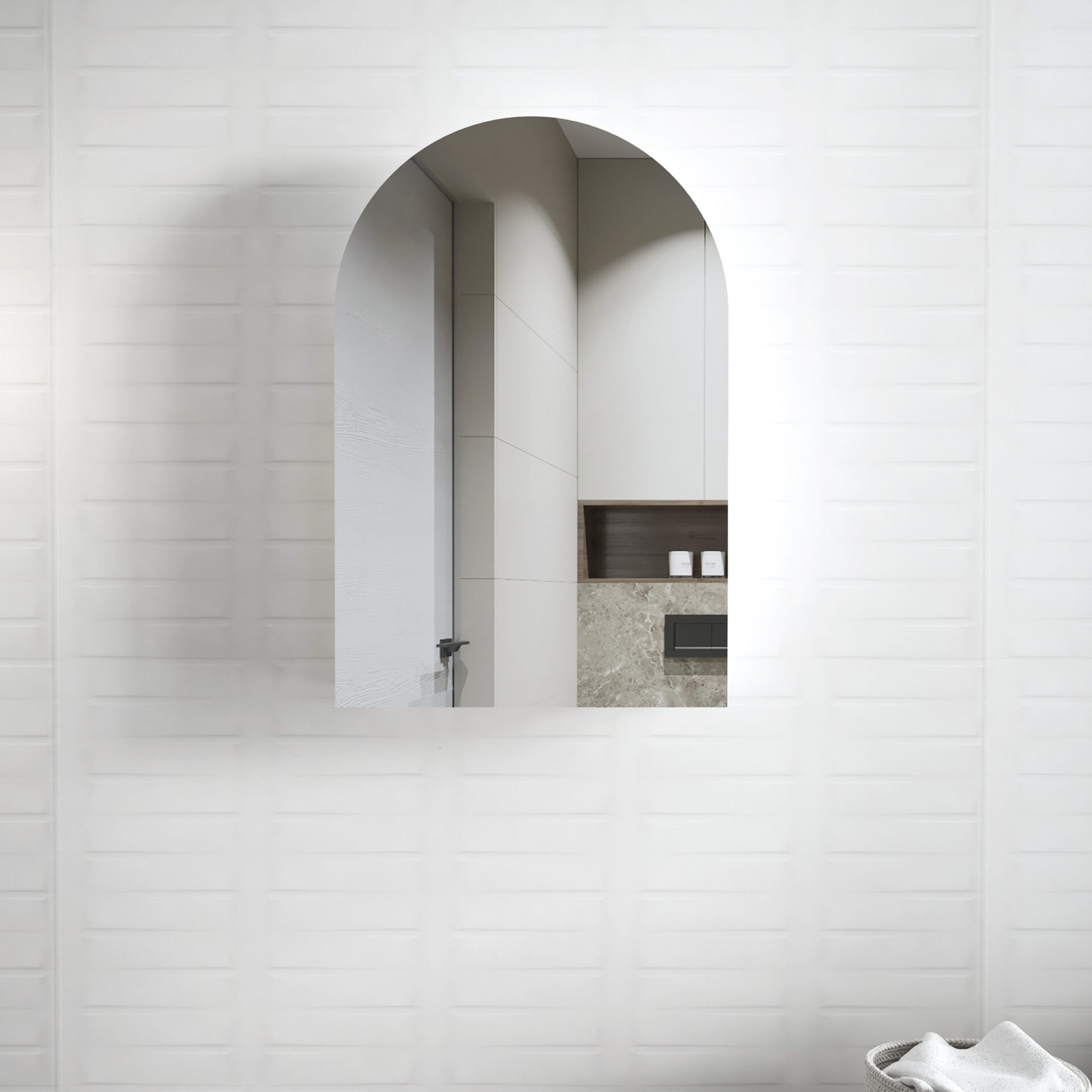 Archie Shaving Cabinet Satin White