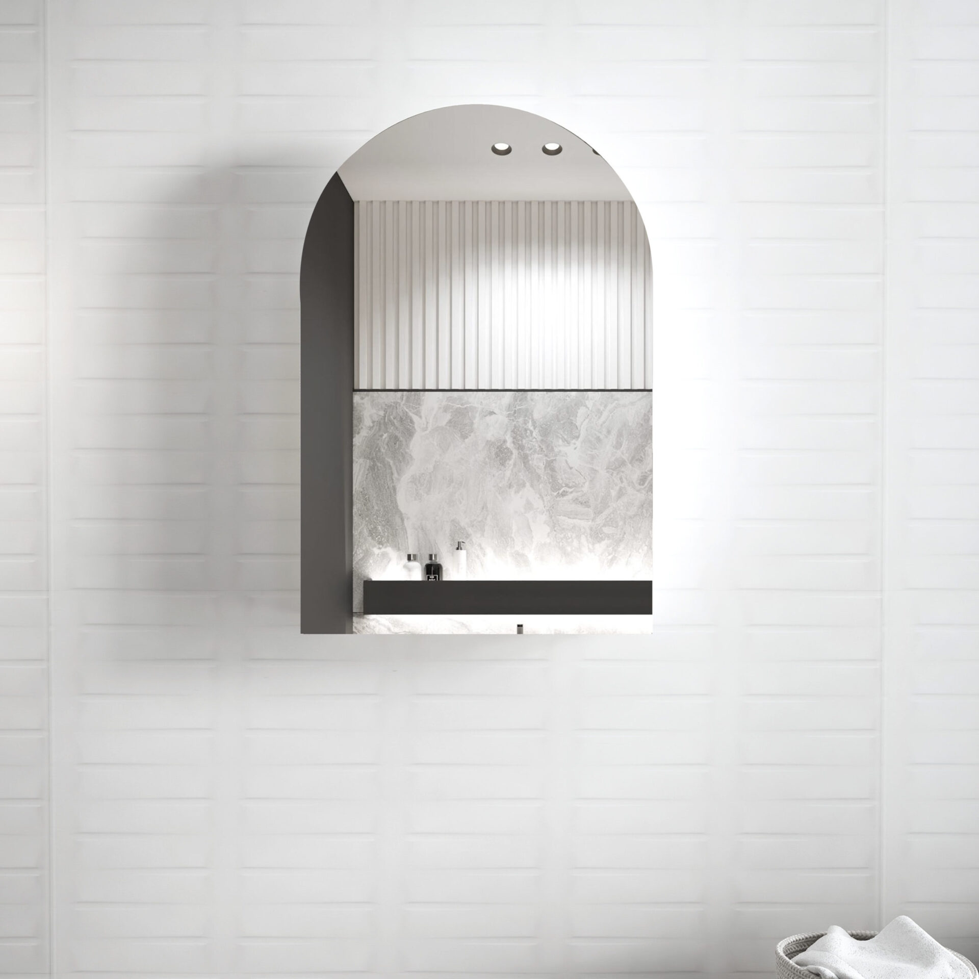 Archie Shaving Cabinet Black Oak