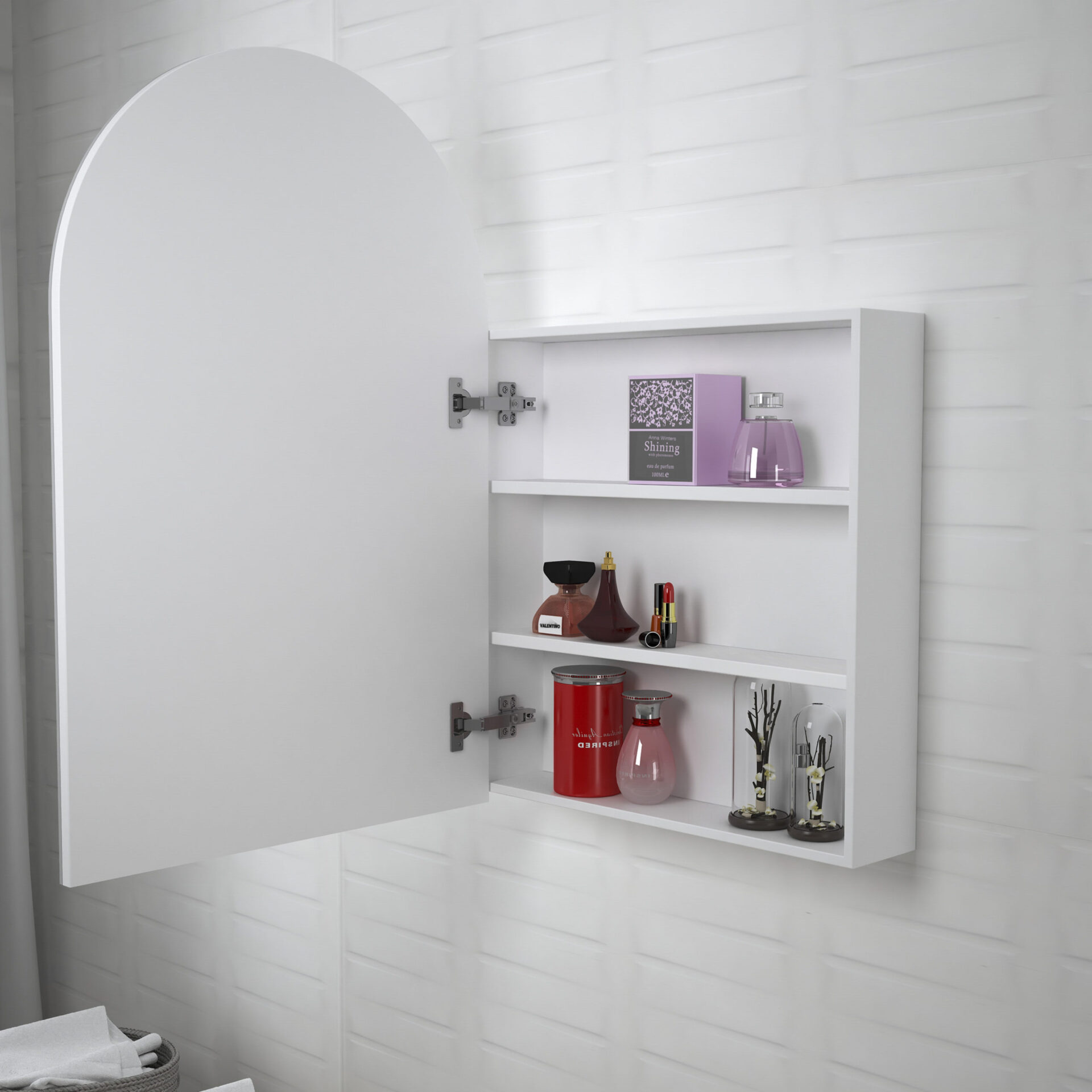 Archie Shaving Cabinet Satin White - Image 3
