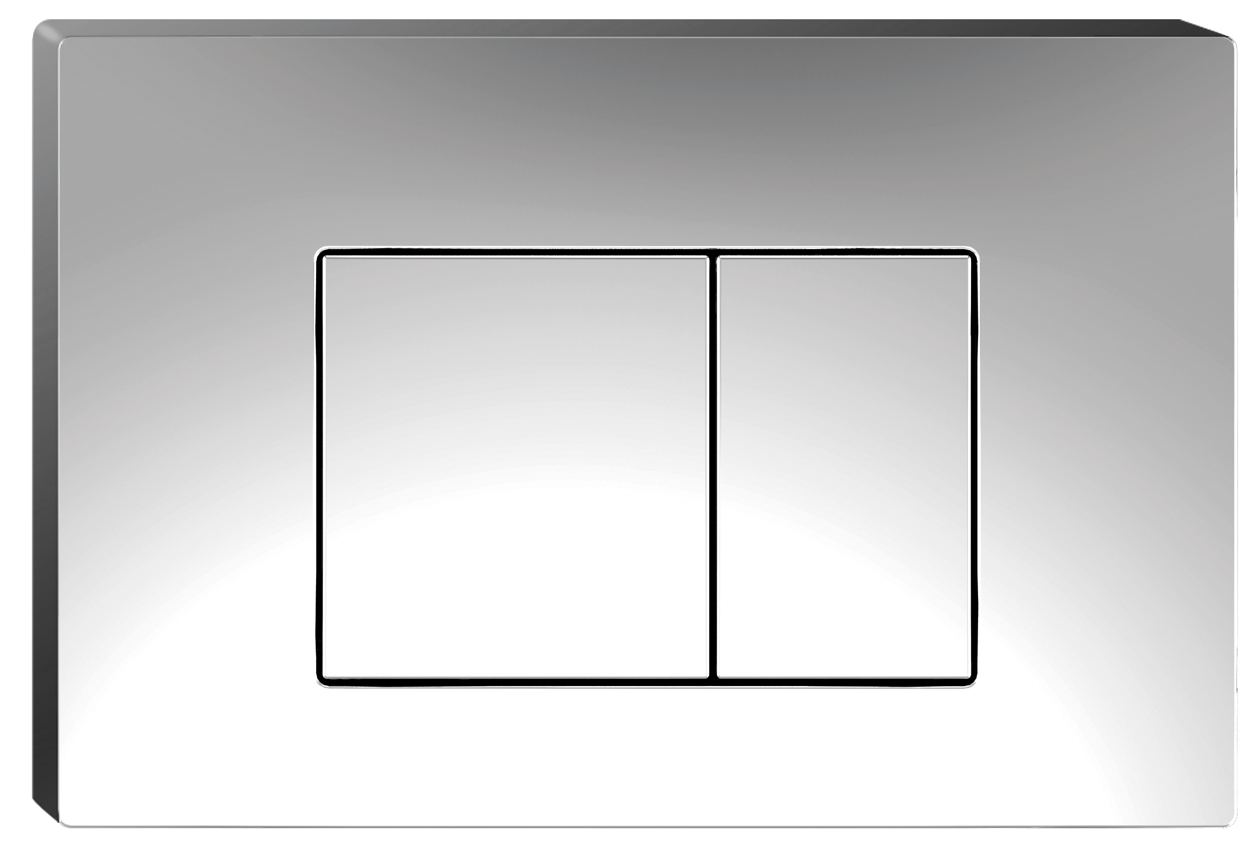 Dual Flush Wall Plate Square Chrome