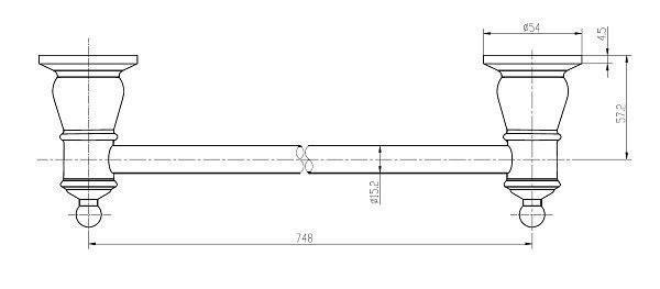 Pasadena Single Towel Rail 750mm Chrome - Image 2