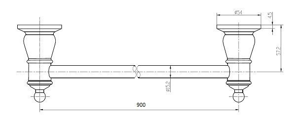 Pasadena Single Towel Rail 900mm White/Chrome - Image 2