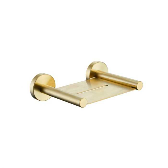 Rund Metal Soap Tray Brushed Gold