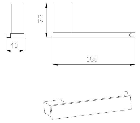 SS Eckig Toilet Roll Holder Stainless Steel - Image 2