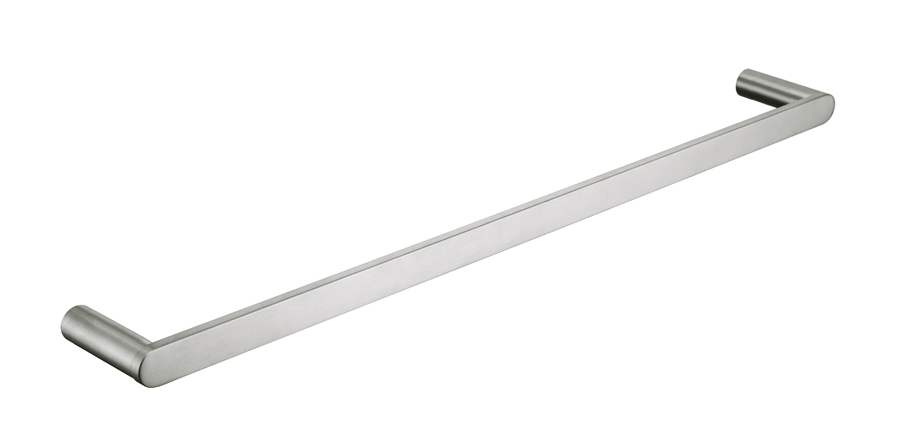 SS Rund Single Towel Rail 600mm Brushed Nickel