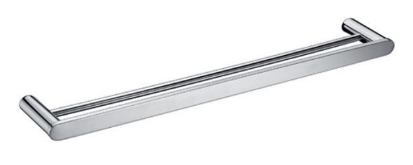 SS Rund Double Towel Rail 800mm Stainless Steel