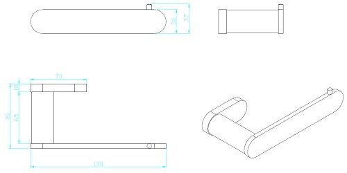 SS Rund Toilet Roll Holder Stainless Steel - Image 2