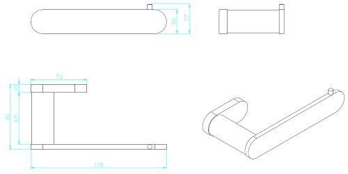 SS Rund Toilet Roll Holder Matte Black - Image 2