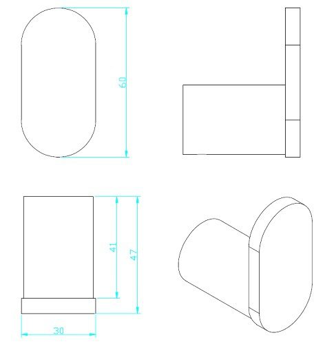 SS Rund Robe Hook Brushed Gold - Image 2