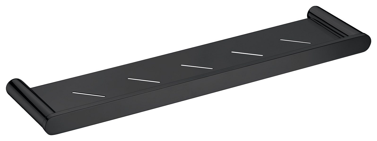 SS Rund Metal Shower Shelf Matte Black
