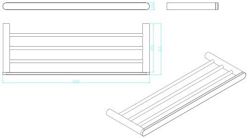 SS Rund Towel Rack Stainless Steel - Image 2