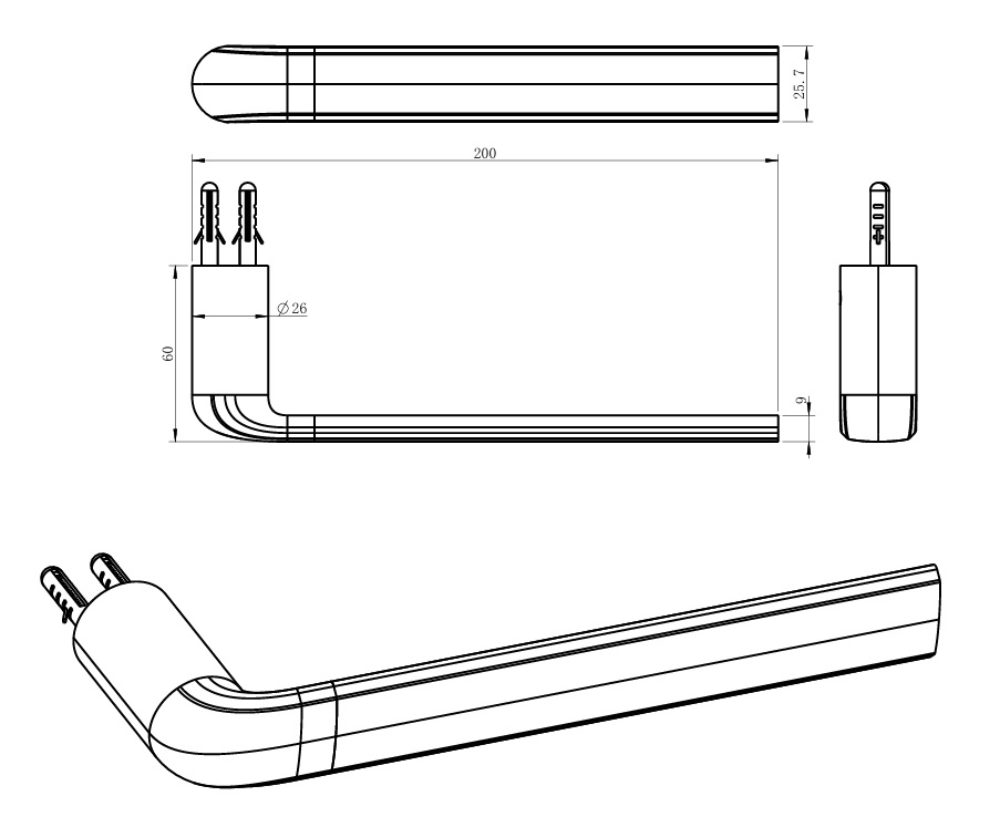 Berlin Single Towel Bar Chrome - Image 2