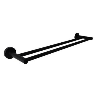 Rund Double Towel Rail 750mm Matte Black