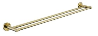 Rund Double Towel Rail 750mm Brushed Gold