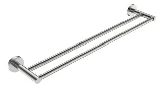Rund Double Towel Rail 750mm Brushed Nickel