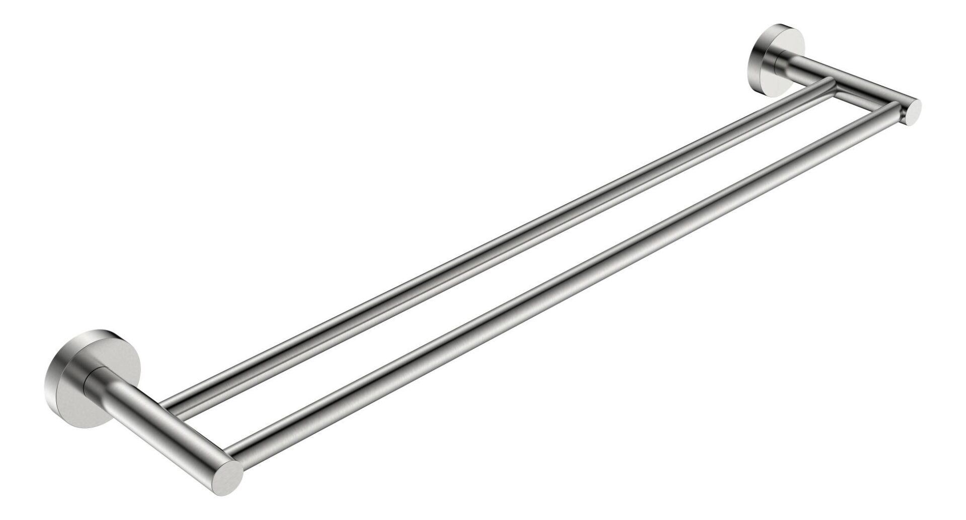 Rund Double Towel Rail 750mm Brushed Nickel