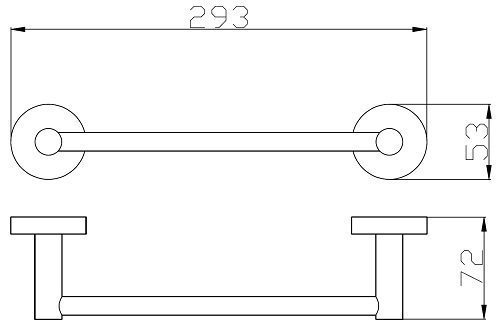 Rund Single Towel Rail 250mm Chrome - Image 2
