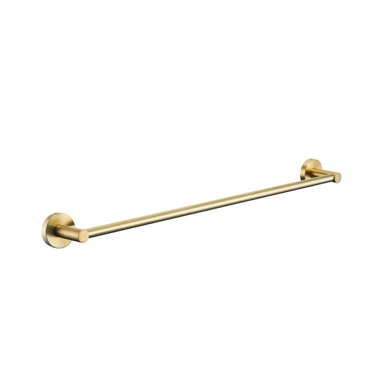 Rund Single Towel Rail 600mm Brushed Gold