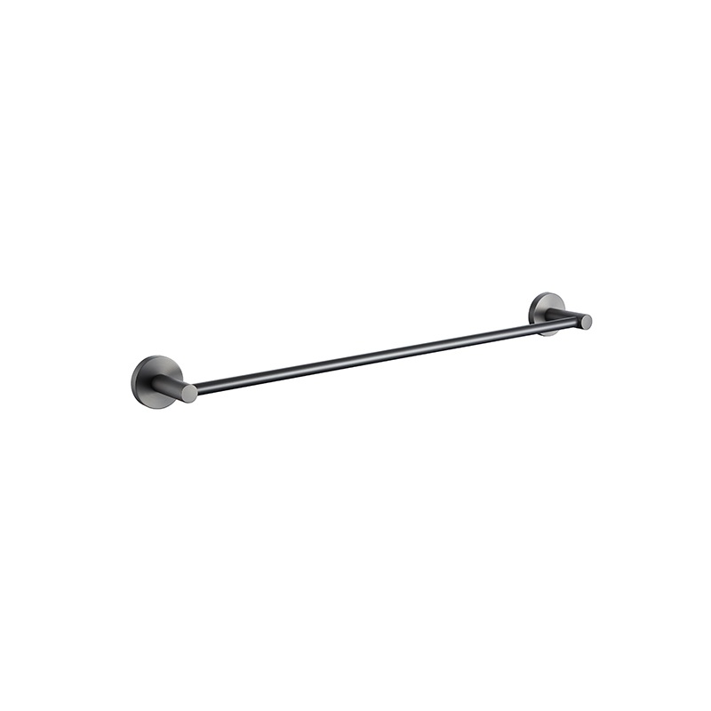 Rund Single Towel Rail 600mm Brushed Gun Metal