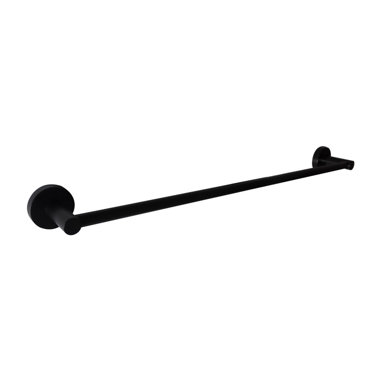 Rund Single Towel Rail 750mm Matte Black